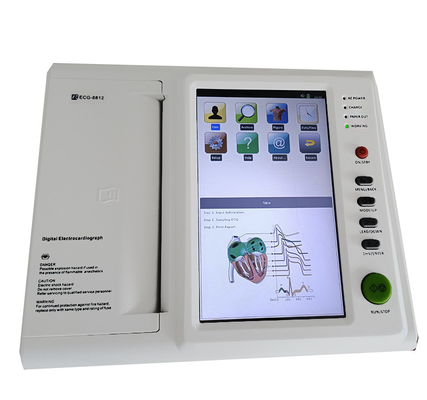 เครื่องตรวจคลื่นไฟฟ้าหัวใจ 12 ช่อง เครื่องบันทึกคลื่นไฟฟ้าหัวใจ EKG พร้อมเครื่องวิเคราะห์