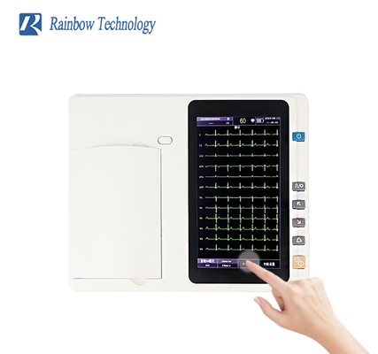 7 นิ้ว สี TFT-LCD หน้าจอสัมผัส อิเล็กทรโครคาร์ดิโอแกรม เครื่อง ECG ดิจิตอล