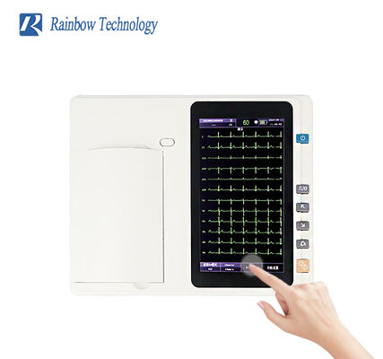 เครื่องวัดคลื่นไฟฟ้าหัวใจ (ECG/EKG) แบบพกพา หน้าจอ LCD 7 นิ้ว 6 ช่อง พร้อมแหล่งจ่ายไฟสำหรับโรงพยาบาล