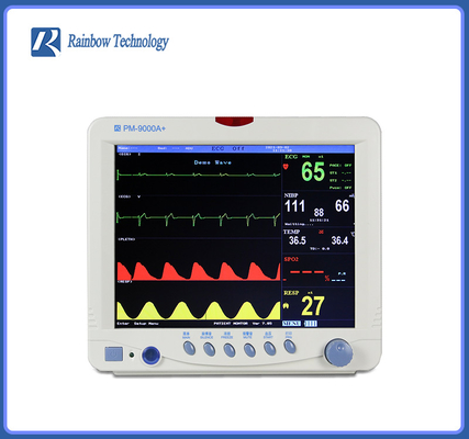 จอภาพผู้ป่วยหลายพารามิเตอร์แบบพกพาสี TFT LCD ECG HR NIBP SpO2 ฟังก์ชั่น