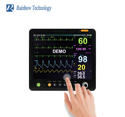15 inch  Multi parameter  Patient Monitor Low Power Touch Screen ICU Vital Signs Monitor