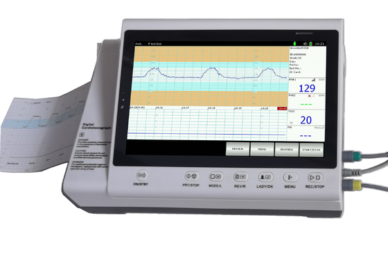 Hospital Twins Probe CTG เครื่องวัดอัตราการเต้นของหัวใจของทารกในครรภ์พร้อมเครื่องพิมพ์