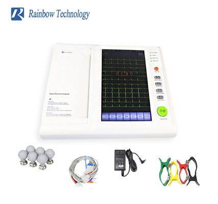 โรงพยาบาล 12 ช่องเครื่อง ECG ECG-8812 จอสัมผัส 12 สายไฟฟ้าหัวใจ