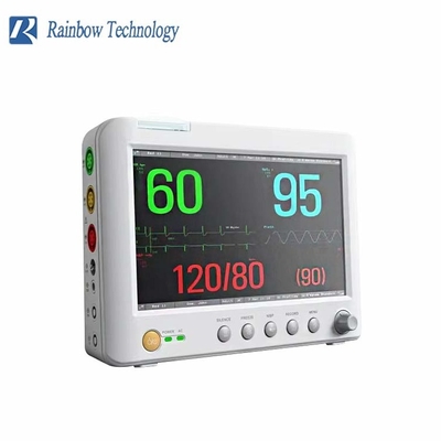 ECG/NIBP มอนิเตอร์ผู้ป่วยแบบพกพาหลายพารามิเตอร์ สําหรับการเก็บข้อมูลภายในโรงพยาบาล
