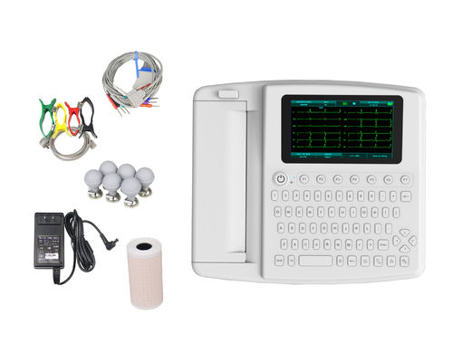 เครื่อง EKG Cardiograph ขนาด 7 นิ้ว เครื่อง ECG 12 ช่อง ซอฟต์แวร์ ECG ของ PC