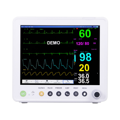 จอภาพผู้ป่วยแบบพกพาพร้อมพารามิเตอร์ของ ETCO2 ECG NIBP SPO2 RESP TEMP PR