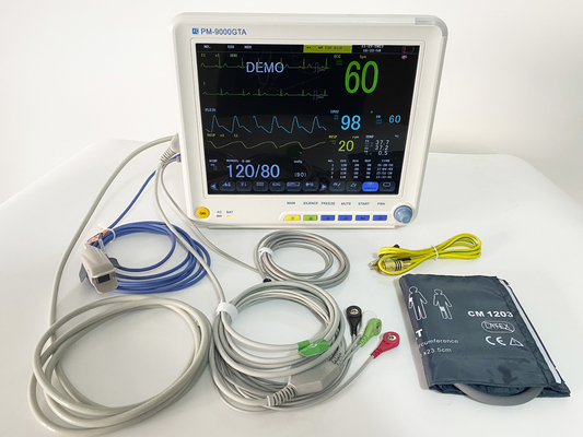 NIBP ECG 12.1&quot; ที่ใช้ในโรงพยาบาล มอนิเตอร์หลายพารามิเตอร์สําหรับการวิเคราะห์