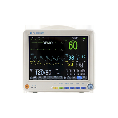 NIBP ECG 12.1&quot; ที่ใช้ในโรงพยาบาล มอนิเตอร์หลายพารามิเตอร์สําหรับการวิเคราะห์