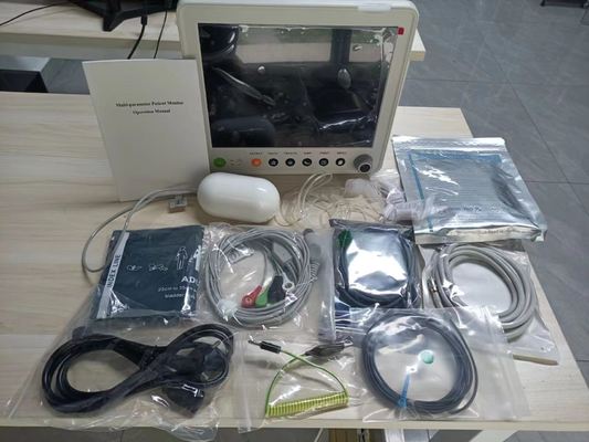 จอภาพผู้ป่วยหลายพารามิเตอร์ขนาด 12.1 นิ้ว พร้อม 6 พารามิเตอร์ และ ETCO2 เป็นอุปกรณ์เสริมสำหรับ ICU และการใช้งานข้างเตียง