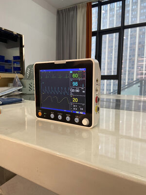 จอแสดงผล LCD สีขนาด 8 นิ้ว 6 พารามิเตอร์ เครื่องวัดสัญญาณชีพผู้ป่วยปฐมพยาบาลในโรงพยาบาล