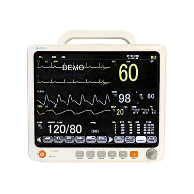 12.1 นิ้ว สี LCD Multi Parameter โมเนอร์ผู้ป่วยด้วย ECG / HR / RESP / SPO 2 / NIBP / Parameters Temp และ ISO13485 การรับรอง