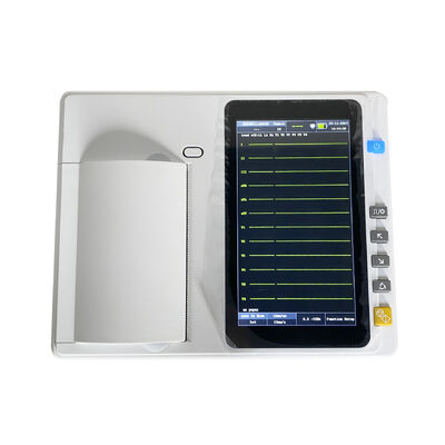เครื่อง ECG การแพทย์หน้าจอสัมผัสขนาด 7 นิ้ว พร้อมเครื่องพิมพ์อาร์เรย์ความร้อนสําหรับการวิเคราะห์ในเวลาจริง / ออฟไลน์