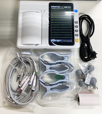 เครื่อง ECG การแพทย์หน้าจอสัมผัสขนาด 7 นิ้ว พร้อมเครื่องพิมพ์อาร์เรย์ความร้อนสําหรับการวิเคราะห์ในเวลาจริง / ออฟไลน์