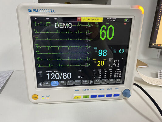มอนิเตอร์ข้างเตียงแบบพกพาพร้อมกับ EKG SPO2 NIBP TEMP RESP ใบรับประกัน 1 ปี ETCO2 ชั้น II