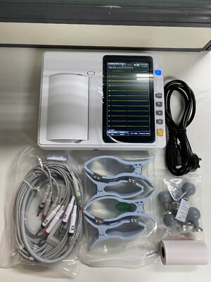 เครื่อง ECG 3/6-Channel มือถือ พร้อมเครื่องพิมพ์อาร์เรย์ความร้อนด้วยจอสัมผัสขนาด 7 นิ้ว สําหรับการวิเคราะห์ในเวลาจริง / ออฟไลน์