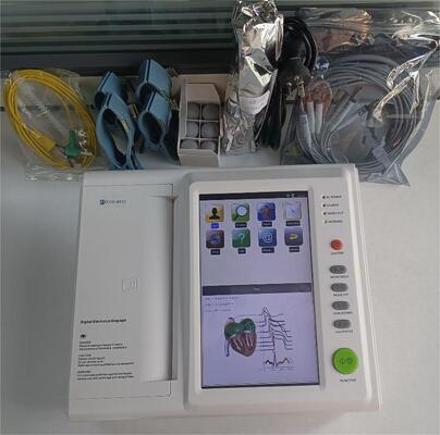 เครื่อง ECG 12 ช่อง แบบพกพา เครื่องวัดคลื่นไฟฟ้าหัวใจแบบมือถือ พร้อมหน้าจอสัมผัสสีขนาด 10.2 นิ้ว และแบตเตอรี่ในตัว
