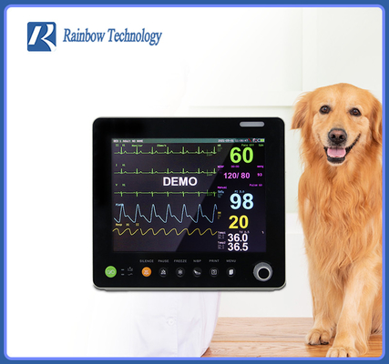 Animal Vet Medical Anesthesia Temp Vital Signs Monitor Multiparameter แบบพกพา